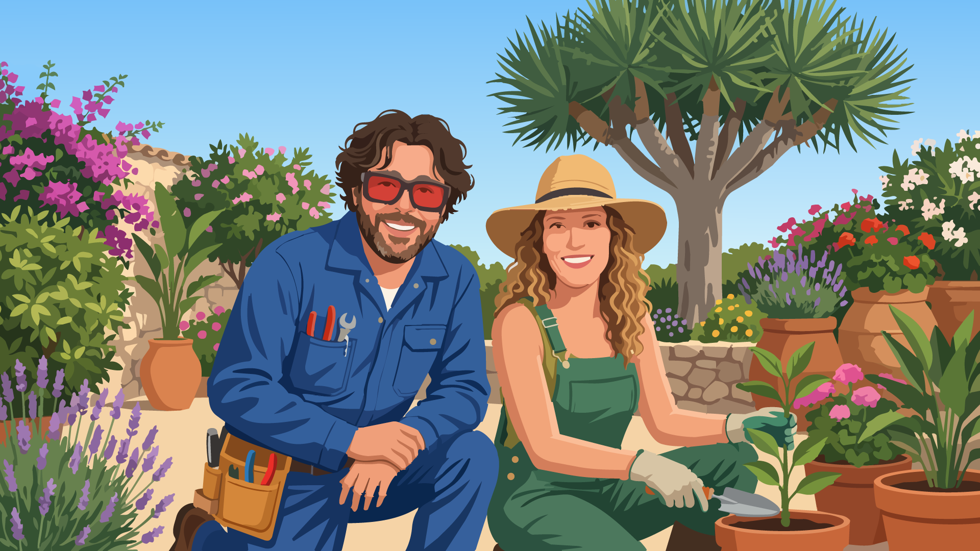 Meret y Timor trabajando juntos en La Palma
