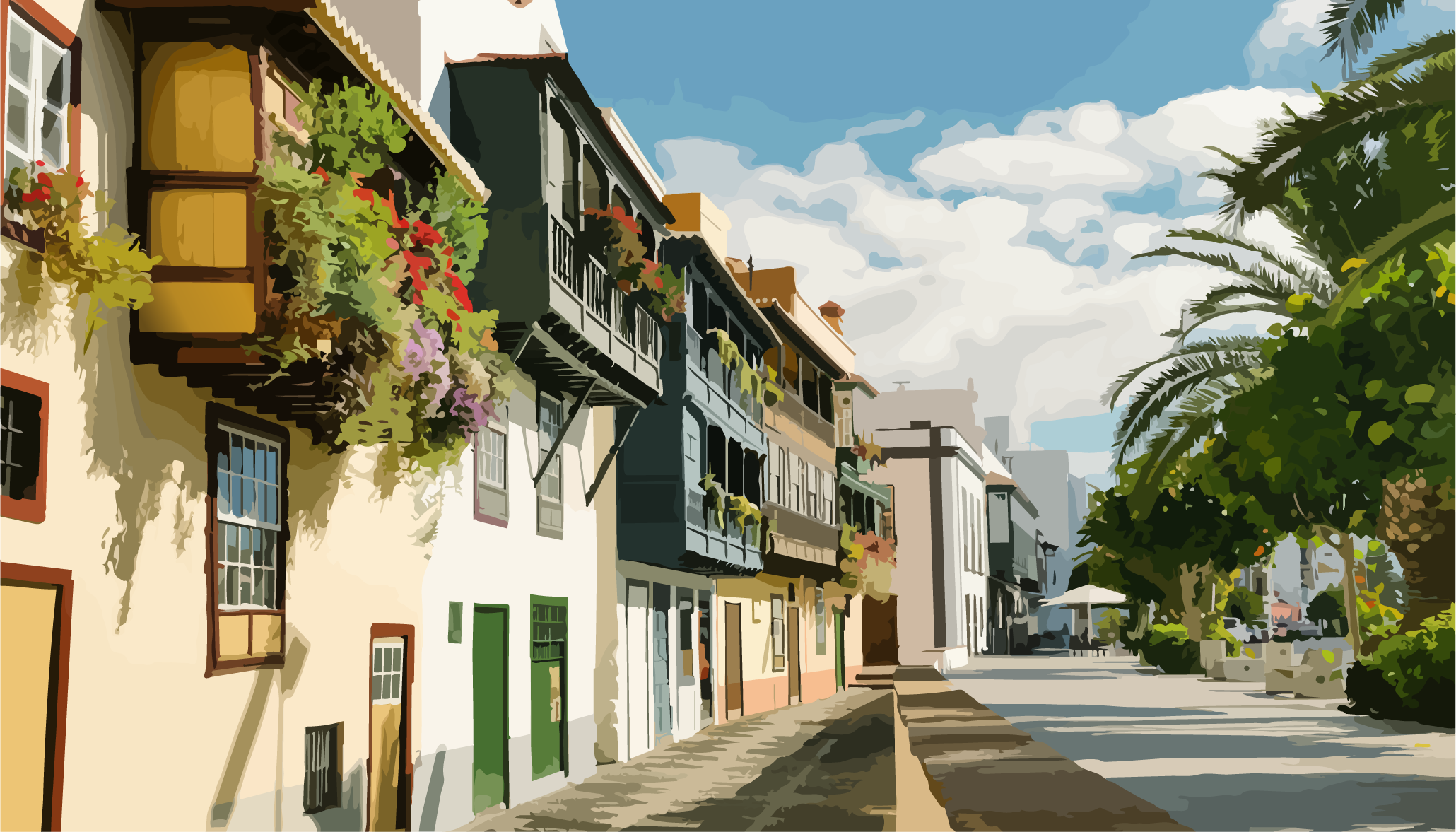 Ciudad costera de Santa Cruz de La Palma